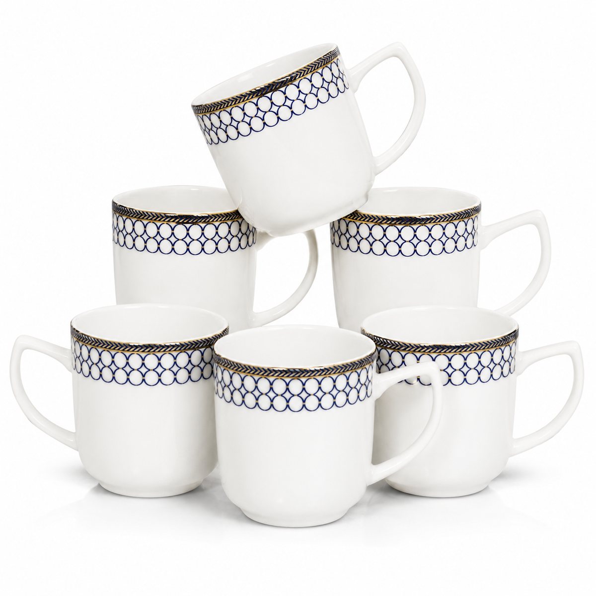 Cobalt Crown Mug Set