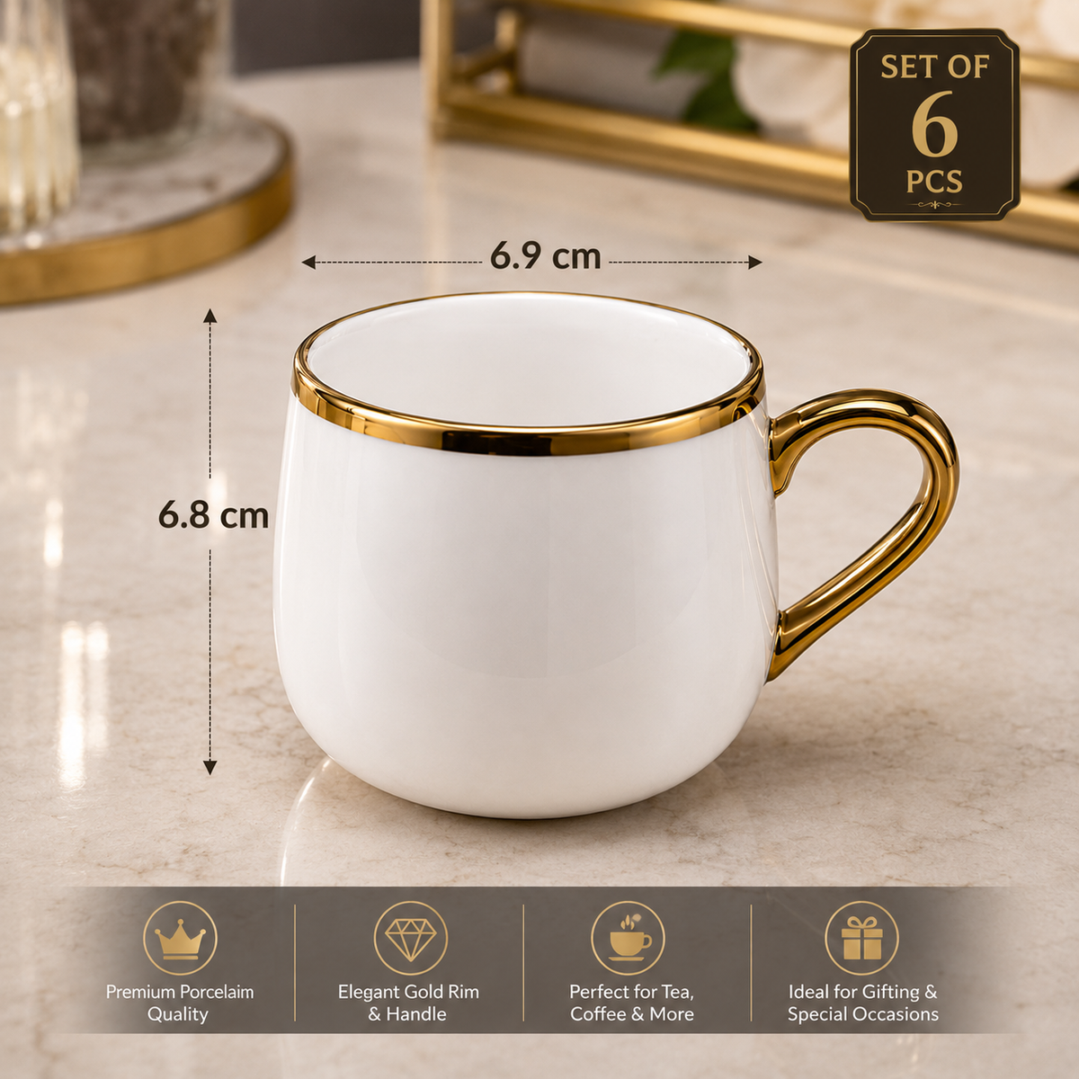 Golden Pearl Mug Set