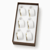 Gold rim line mug set