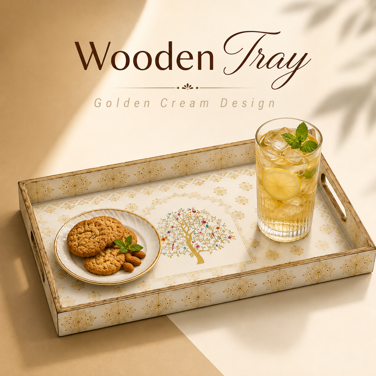 Golden Royale Tree 3Pcs Tray Set