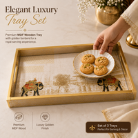 Golden Raj Heritage 3Pcs Tray Set
