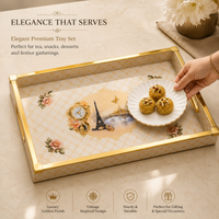 Golden Paris Heritage 3Pcs Tray Set