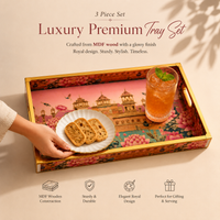 Rajwada Golden 3Pcs Tray Set
