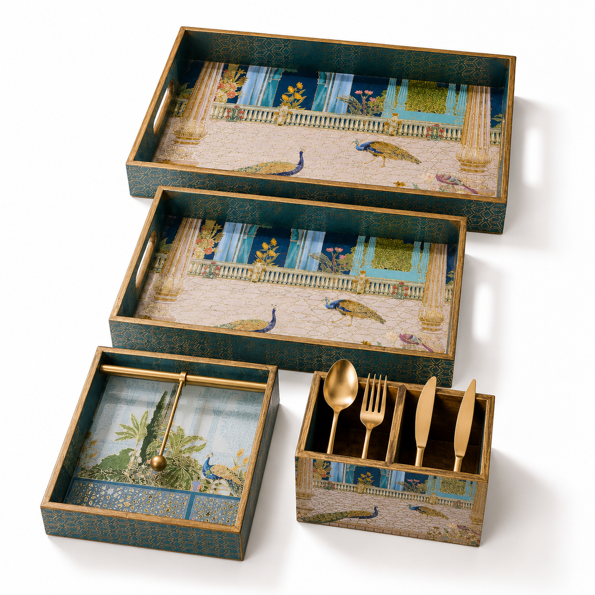 Royal Teal Peacockcombo 4Pcs Set