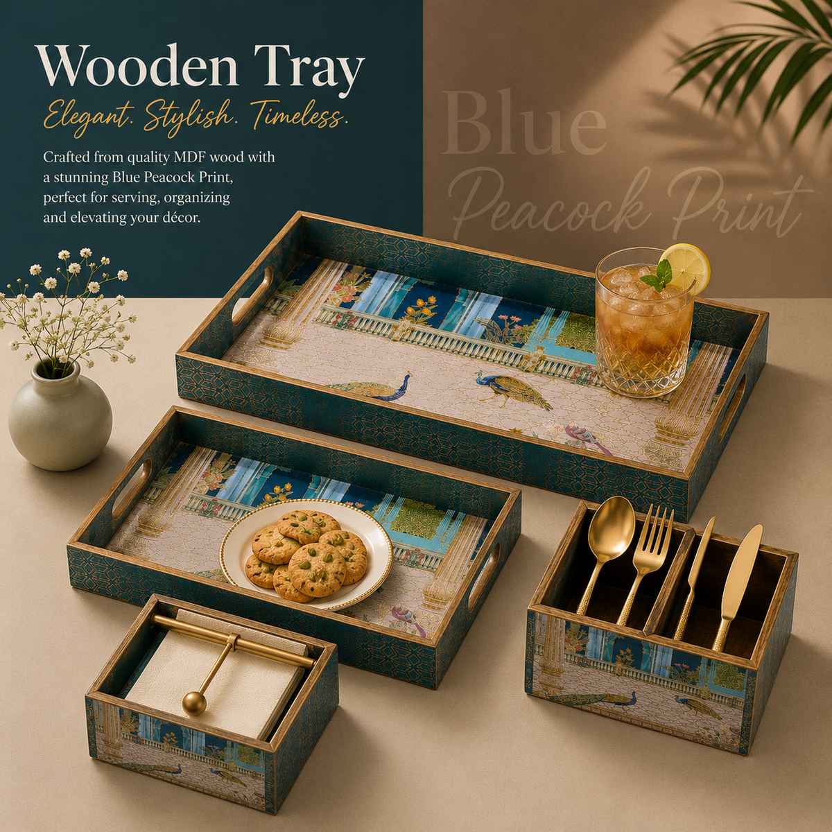 Royal Teal Peacockcombo 4Pcs Set