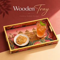 Rajwada Golden 3Pcs Tray Set