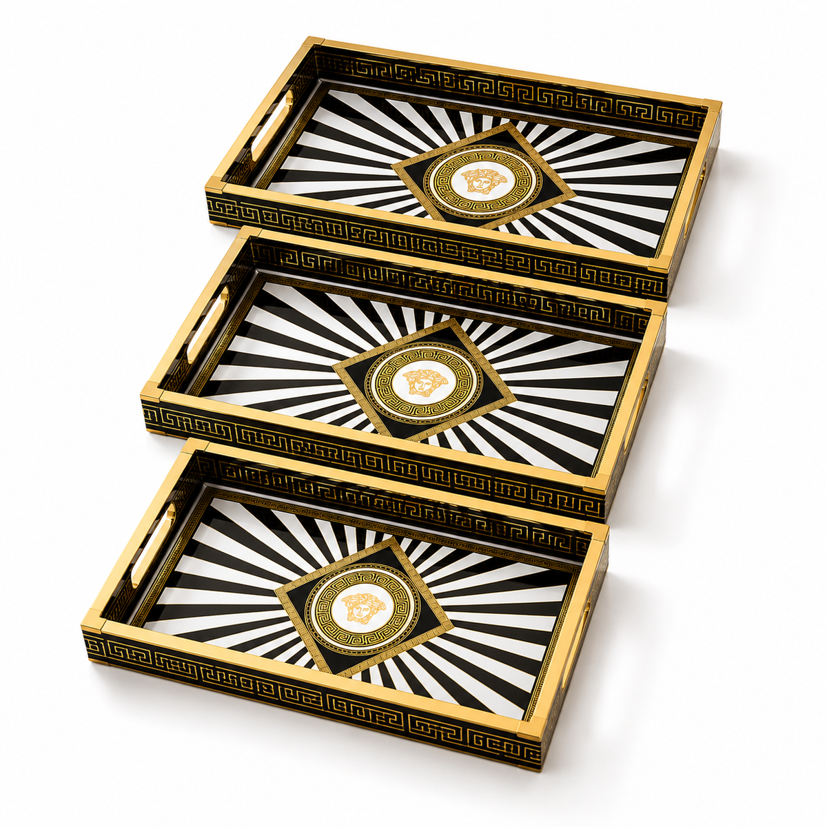 Golden Noir Imperial 3Pcs Tray Set