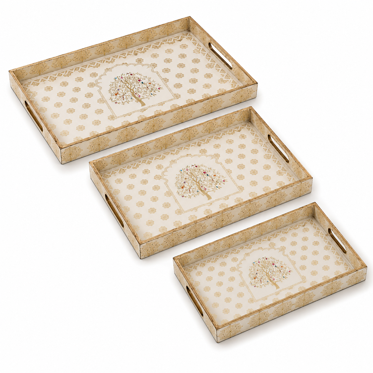 Golden Royale Tree 3Pcs Tray Set