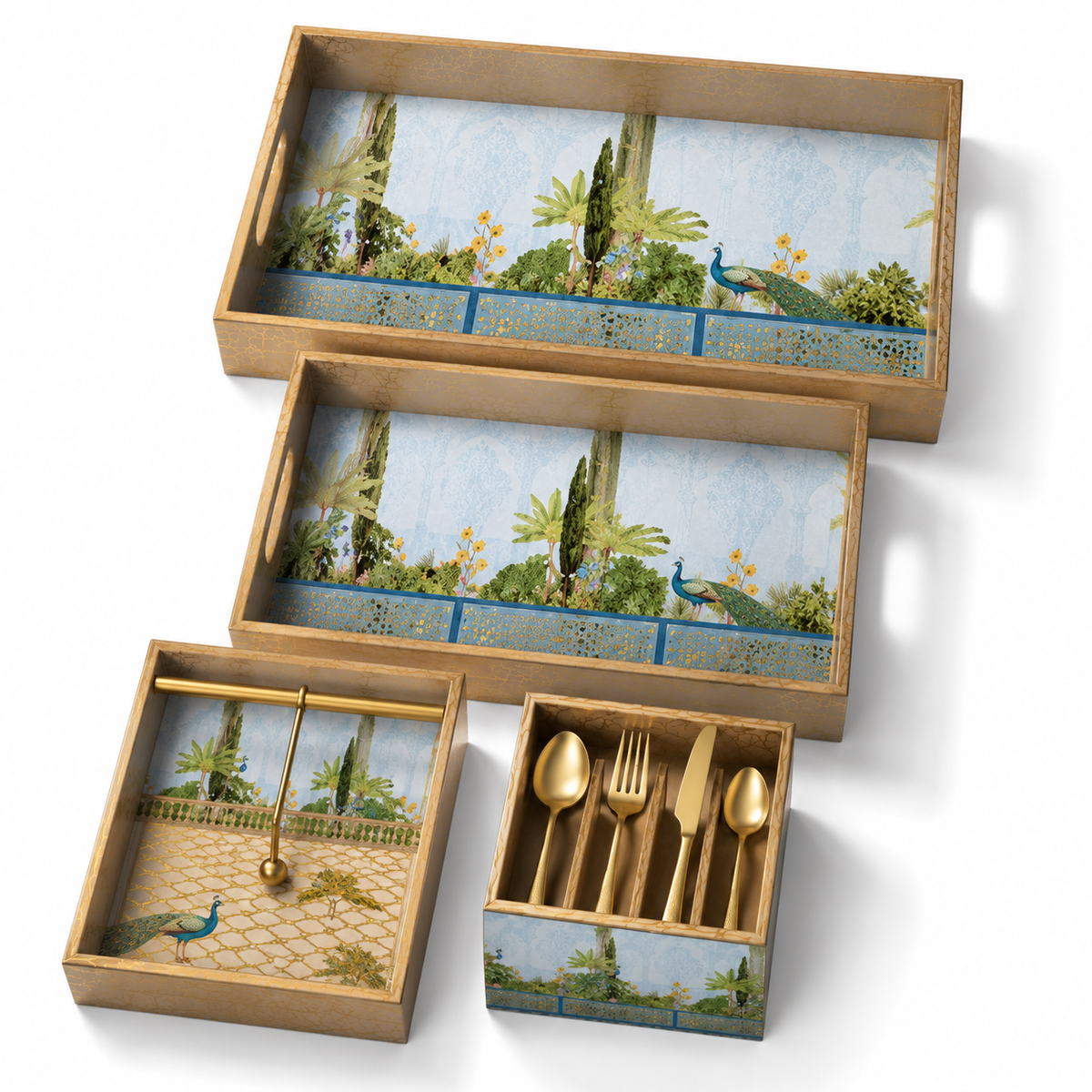 Royal Peacock Garden Combo 4Pc Set