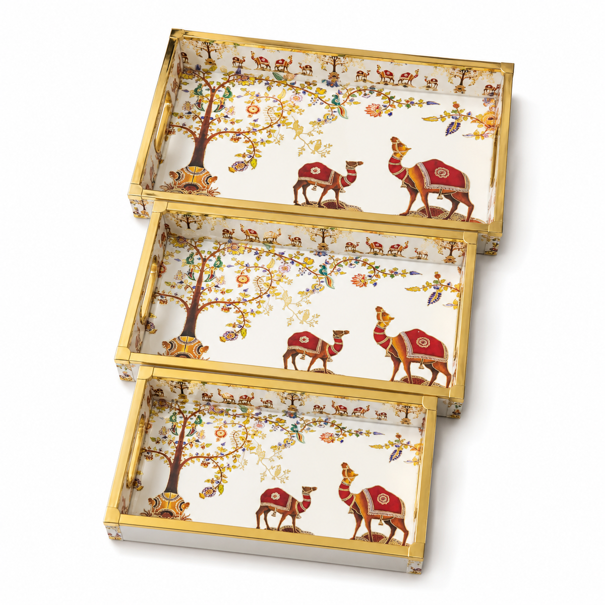 Royal Caravan Heritage  3Pcs Tray Set