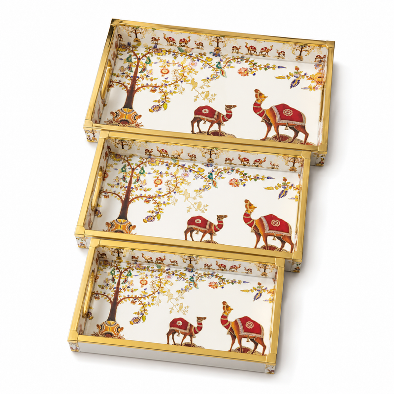 Royal Caravan Heritage  3Pcs Tray Set