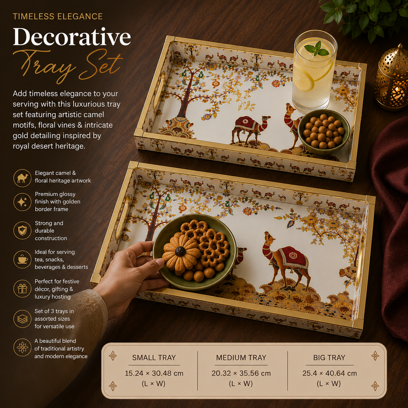 Royal Caravan Heritage  3Pcs Tray Set