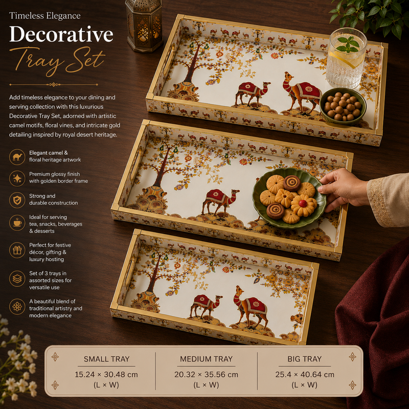 Royal Caravan Heritage  3Pcs Tray Set