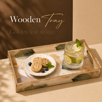Golden Ivory Leaf 3Pcs Tray Set