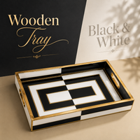 Golden Noir Geometry 3Pcs Tray Set
