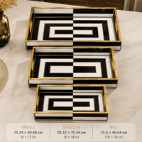 Golden Noir Geometry 3Pcs Tray Set