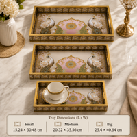 Royal Peacock Heritage 3Pcs Tray Set