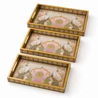 Royal Peacock Heritage 3Pcs Tray Set