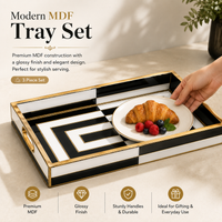 Golden Noir Geometry 3Pcs Tray Set