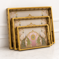 Royal Peacock Heritage 3Pcs Tray Set