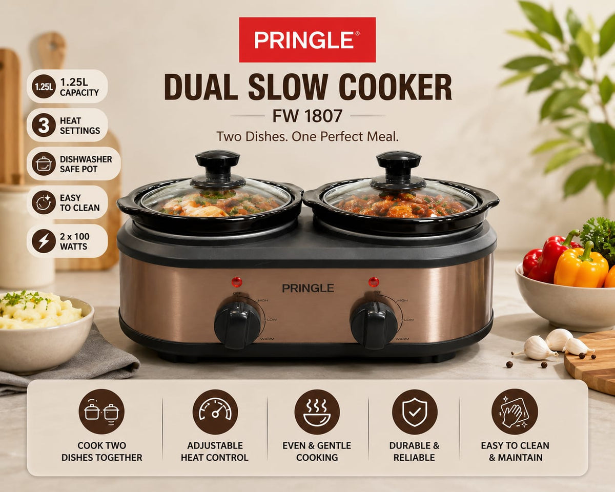 pringle fw 1807 dual slow cooker 1.25ltr
