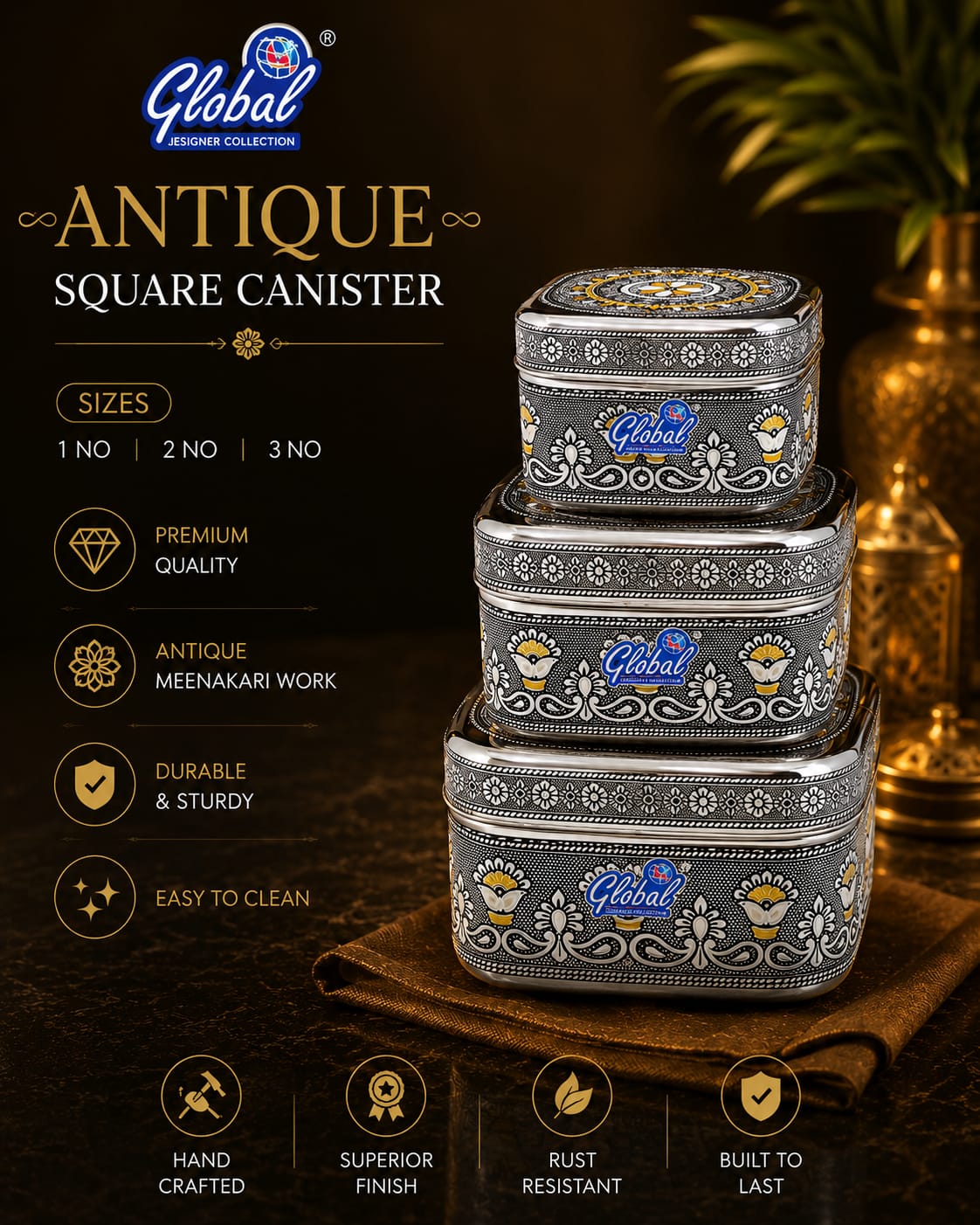 Antique Square Canister
