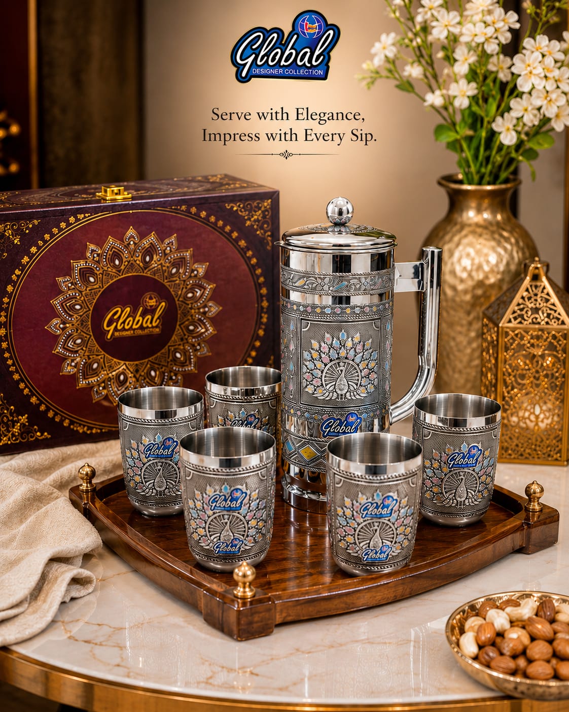 Magic peacock antique lemon set (7pc set)