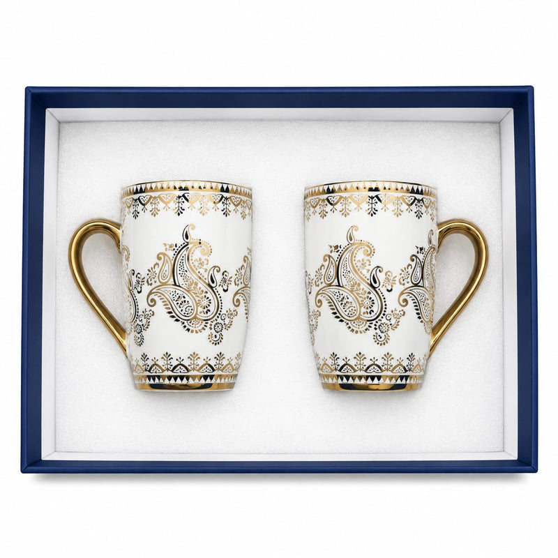 24k Gold Plated Mandala milk mug - set of 2