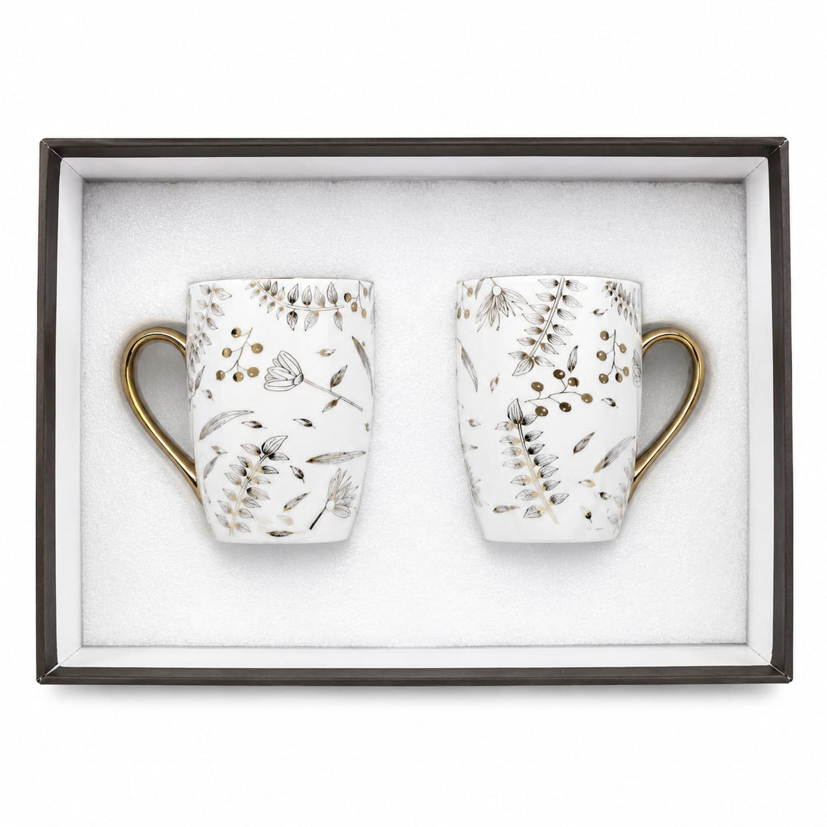 24k Gold Plated Multileaf milk mug - set of 2