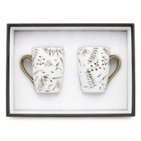 24k Gold Plated Multileaf milk mug - set of 2