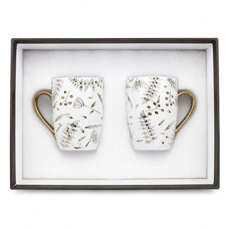 24k Gold Plated Multileaf milk mug - set of 2