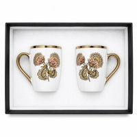 24k rose gold plated sunflower leaf milk mug - set of 2
