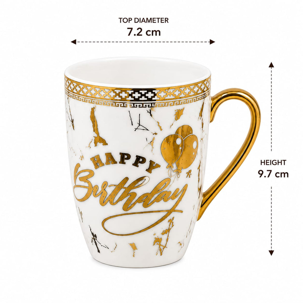 24k Gold Plated Happy Birthday milk mug -  set of 2
