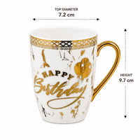 24k Gold Plated Happy Birthday milk mug -  set of 2
