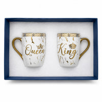 24k Gold Plated King Queen milk mug - set of 2