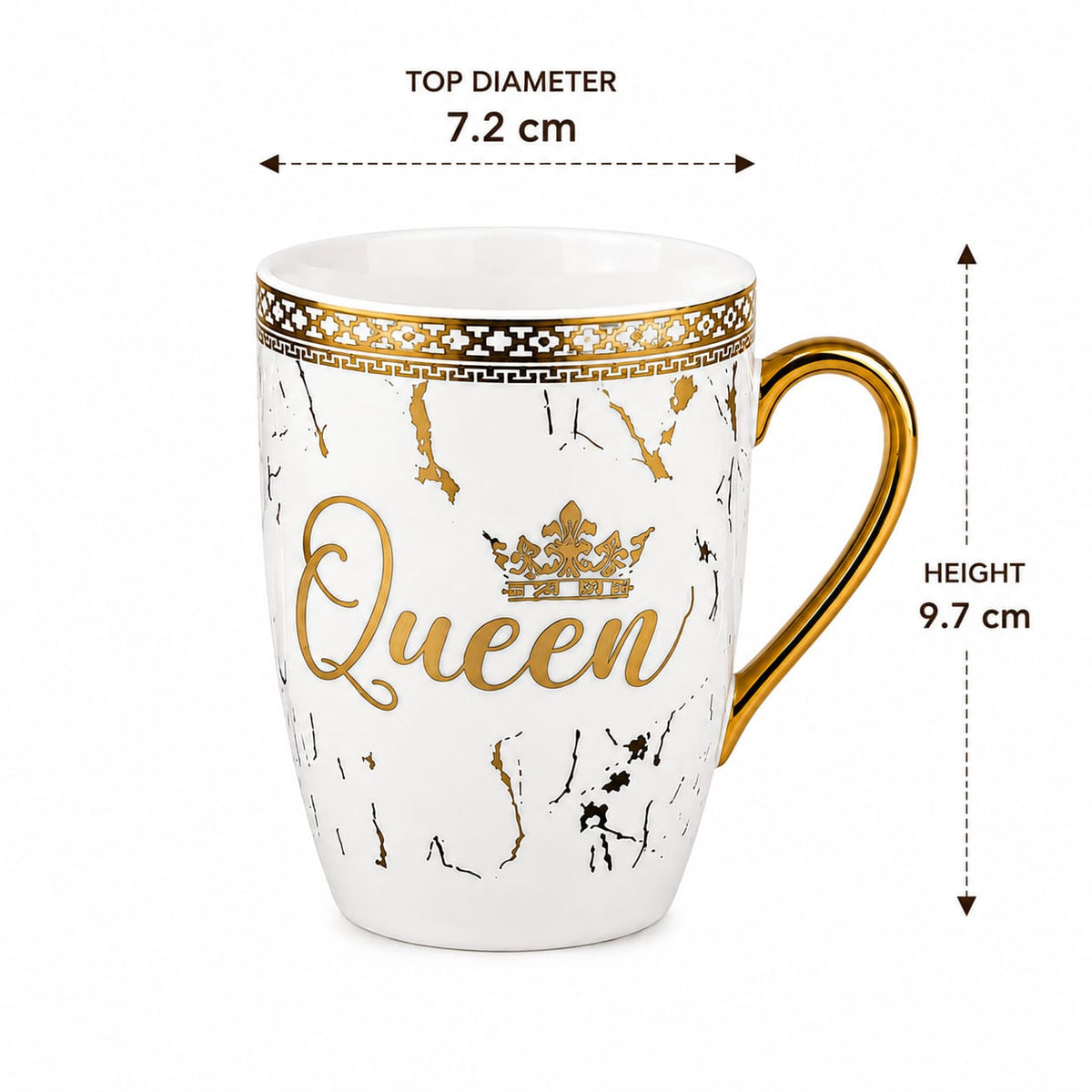 24k Gold Plated King Queen milk mug - set of 2