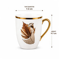 24k rose gold plated lady leaf milk mug - set of 2