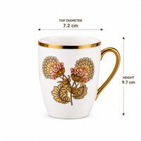 24k rose gold plated sunflower leaf milk mug - set of 2