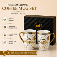 24k Gold Plated Happy Birthday milk mug -  set of 2
