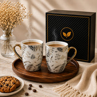 24k Gold Plated Multileaf milk mug - set of 2