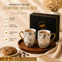 24k Gold Plated Multileaf milk mug - set of 2