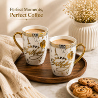 24k Gold Plated Happy Birthday milk mug -  set of 2