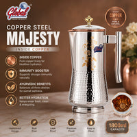 Magesty Hammered Copper steel jug - 1800 ml