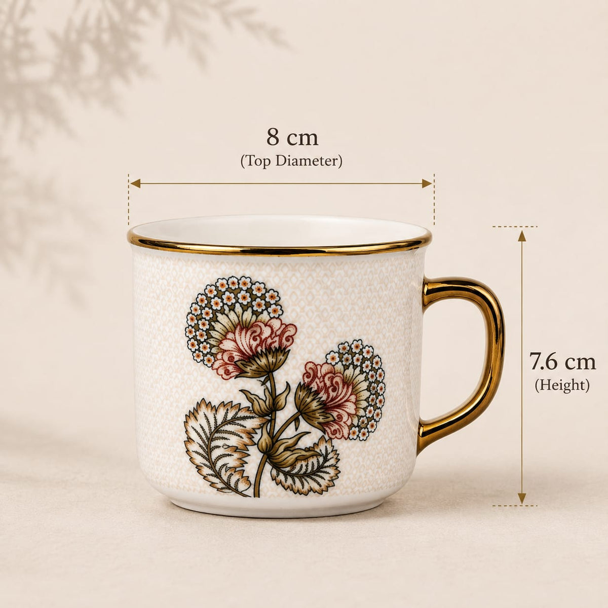 Gold dual flower mug set