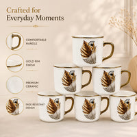 Rose gold lady leaf mug set