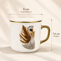 Rose gold lady leaf mug set