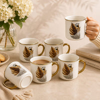 Rose gold lady leaf mug set