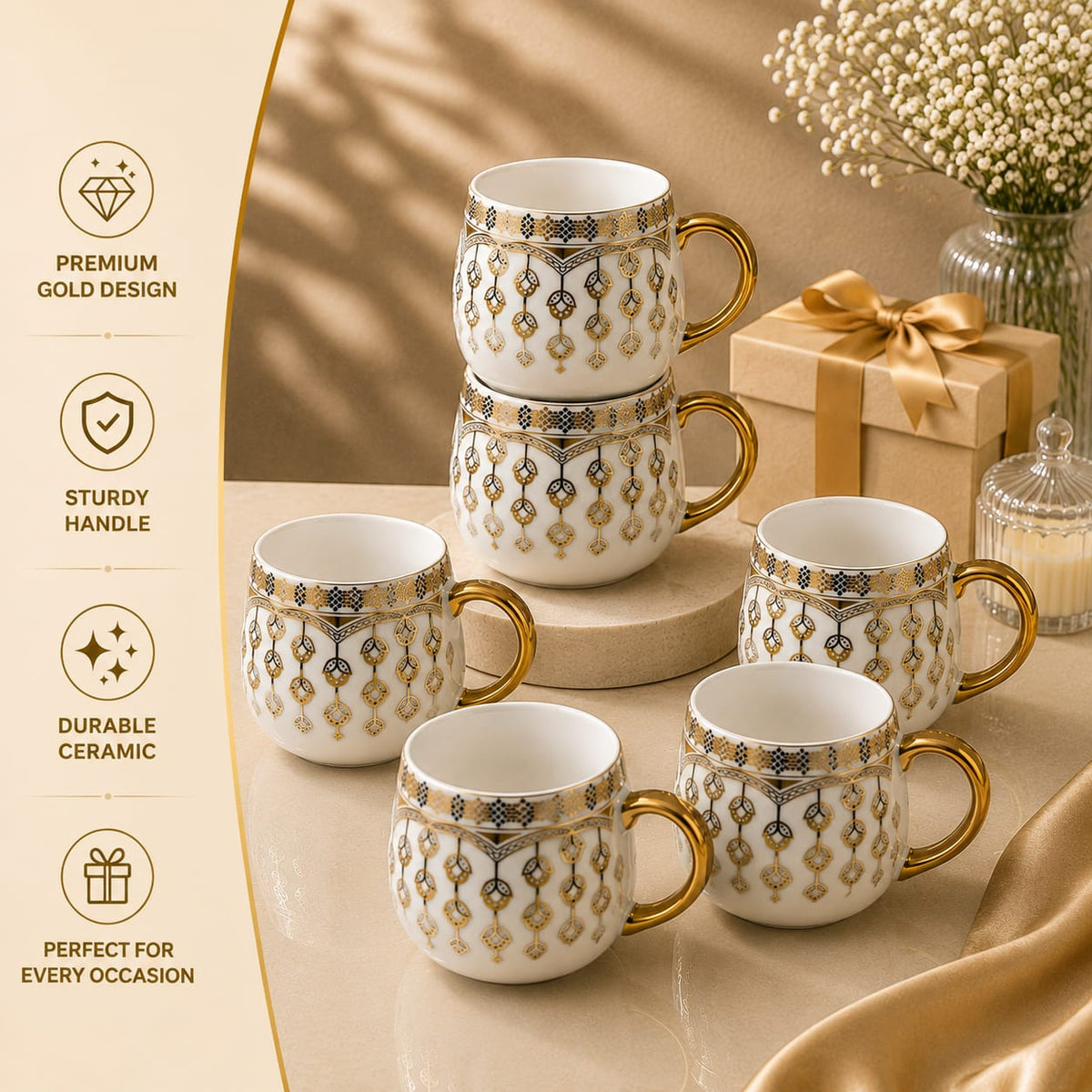 Gold leaf mug set
