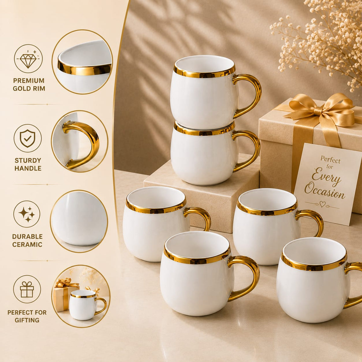Golden Pearl Mug Set