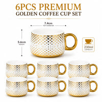 Gold grid mug set